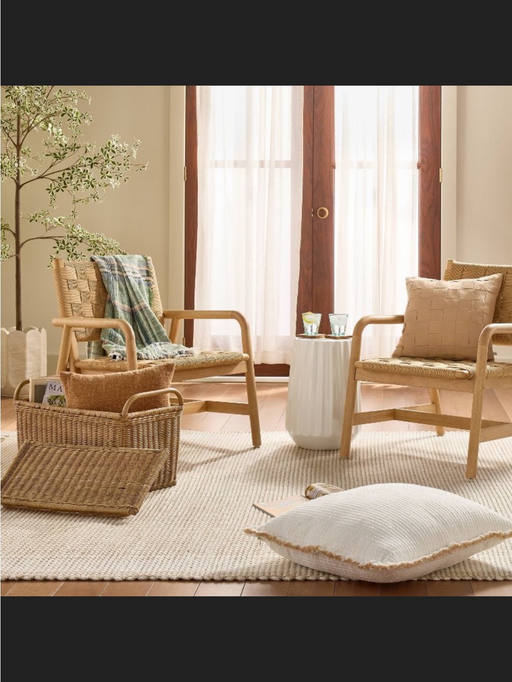 Large Rattan Storage Basket with Lid - Hearth & Hand™ with Magnolia - Picture 2 of 5